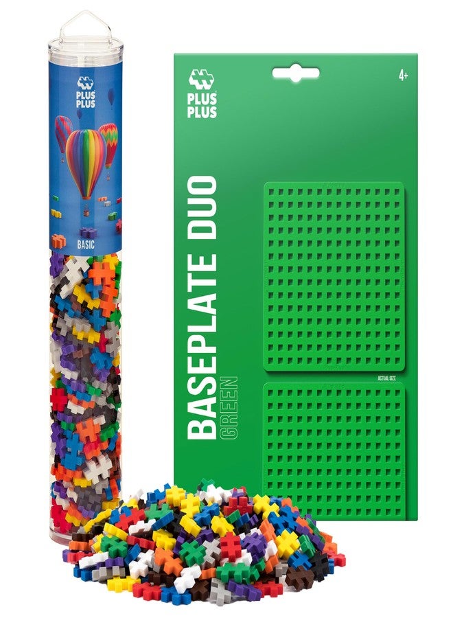 Plus-Plus PLUS PLUS 240 Piece Interlocking Building Blocks for Kids, Open Ended Connecting Toys, STEM Bin Mini Manipulatives - Basic Mix Play Tube & Baseplate - Image 1